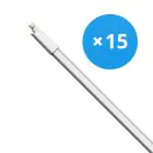 Flerpack 15x Bright Choice LED Allmänbruksarmatur Vattentät 27W 2970lm - 840 Kallvit | 150cm